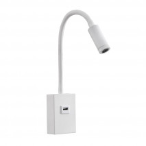 Aplique 3w 4000k Capote Blanco Usb E Interrupt. 43x6x4 Cm 285lm Articulab. Y Orientab.