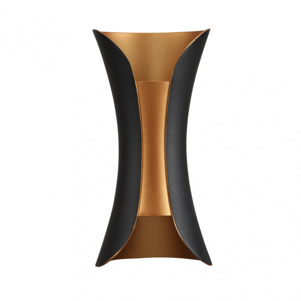 aplique Barredor De Pared 10w 4000k Dickens Negro/oro 950lm 20x10x9 Cm Ip65 Aluminio