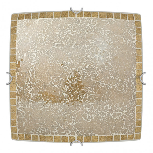 plafon Cuadrado Tenor 3xe27 Ambar Mosaico 10x40x40 Cm