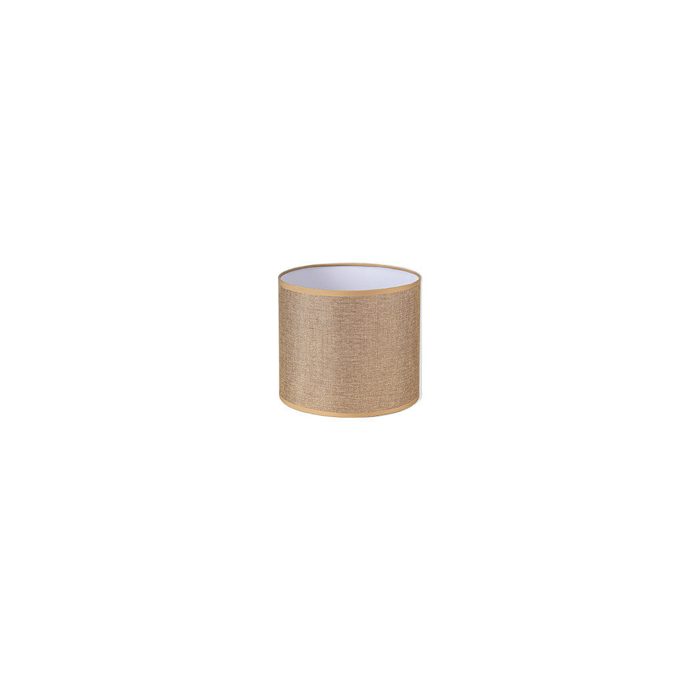 Pantalla Cilindrica Jin Pinza Marron 14Dx14dx13h Cm Tejido Saco-yute