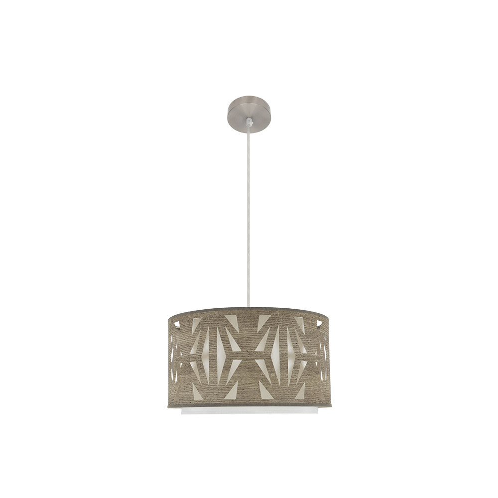 Colgante Katerina 1xe27 Niquel/madera Gris Regx40x40 cm