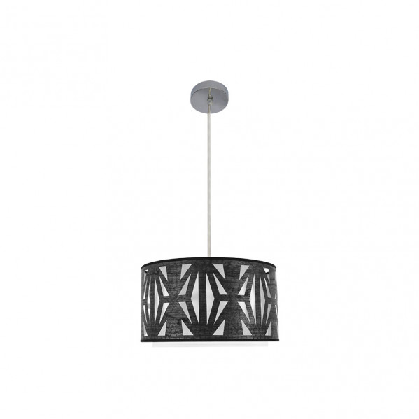 colgante Katerina 1xe27 Cromo/madera Negra Regx40x40 cm