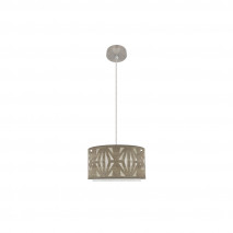 Colgante Katerina 1xe27 Niquel/madera Gris Regx30x30 cm
