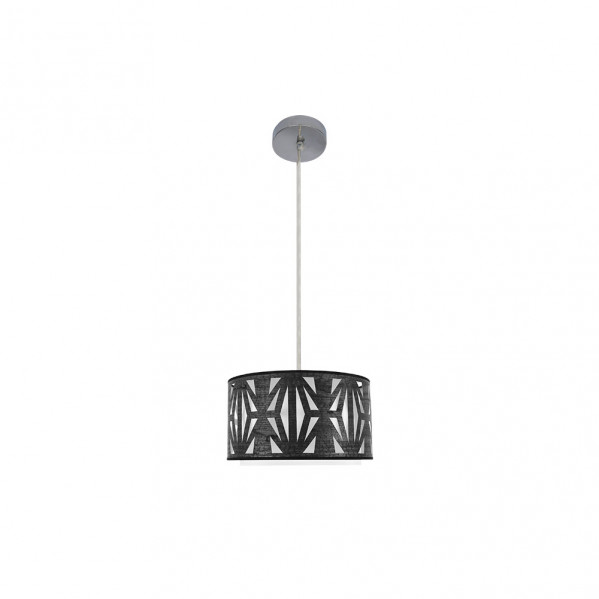 colgante Katerina 1xe27 Cromo/madera Negra Regx30x30 cm