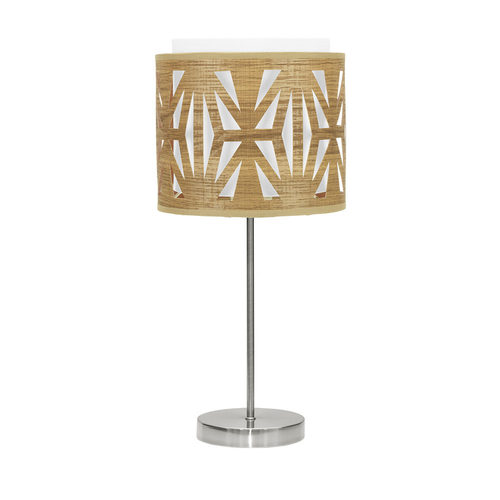 Sobremesa Katerina 1xe14 Niquel/madera Clara 42x17x17 Cm
