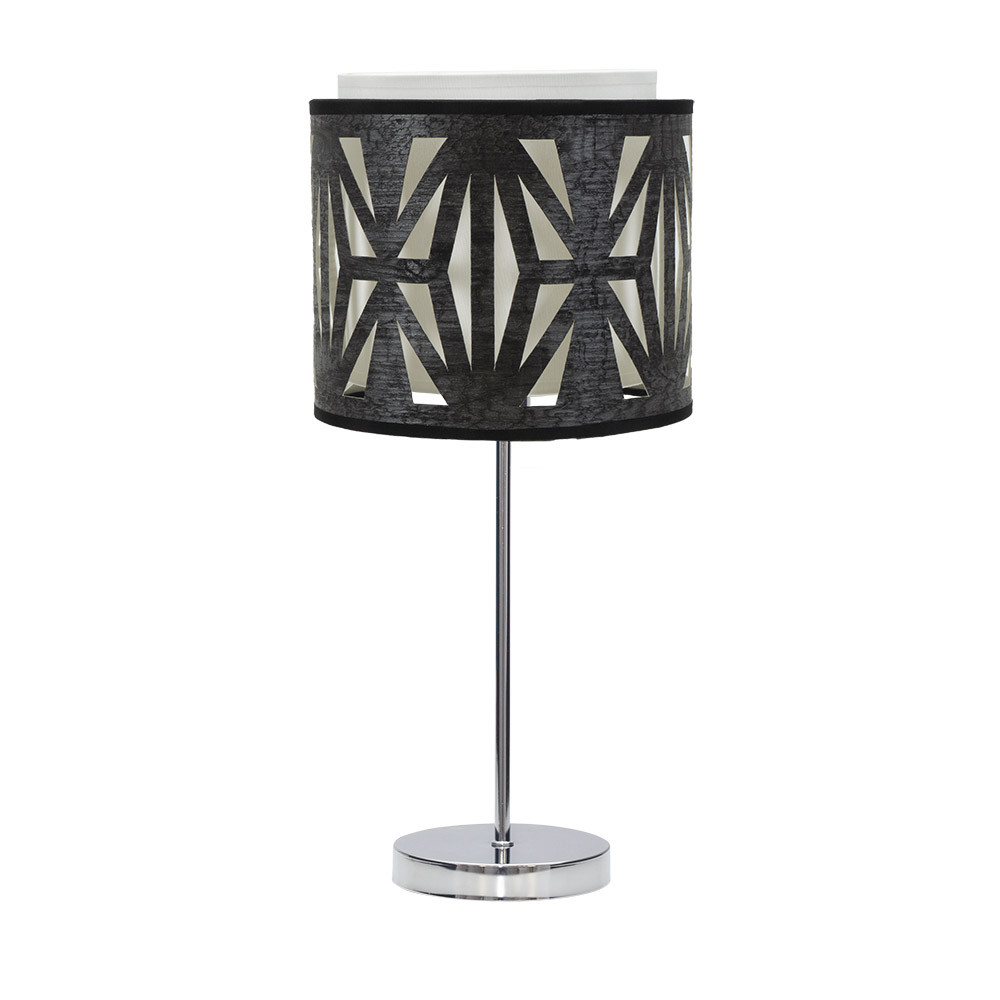 Sobremesa Katerina 1xe14 Cromo/madera Negra 42x17x17 Cm