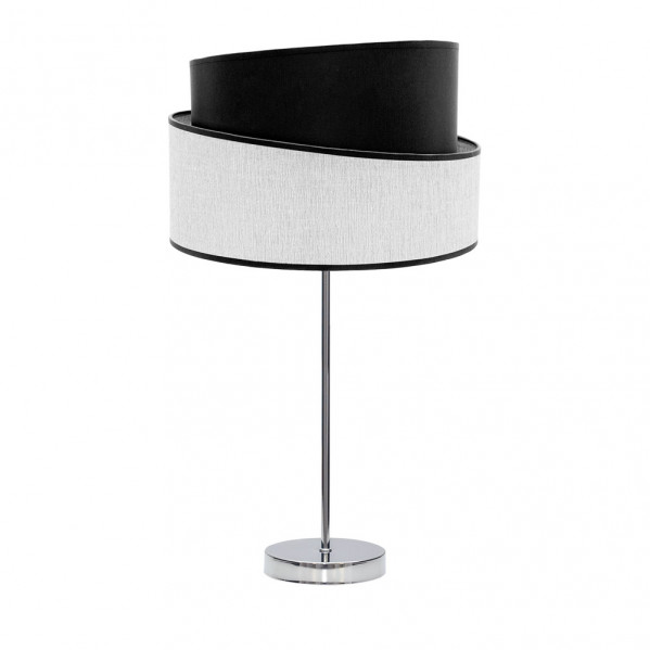 sobremesa Alto Hara 1xe27 Cromo/blanco-negro 66x35x35 Cm