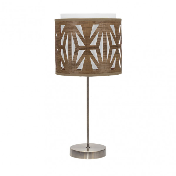 sobremesa Katerina 1xe14 Cuero/madera Oscura 42x17x17 Cm