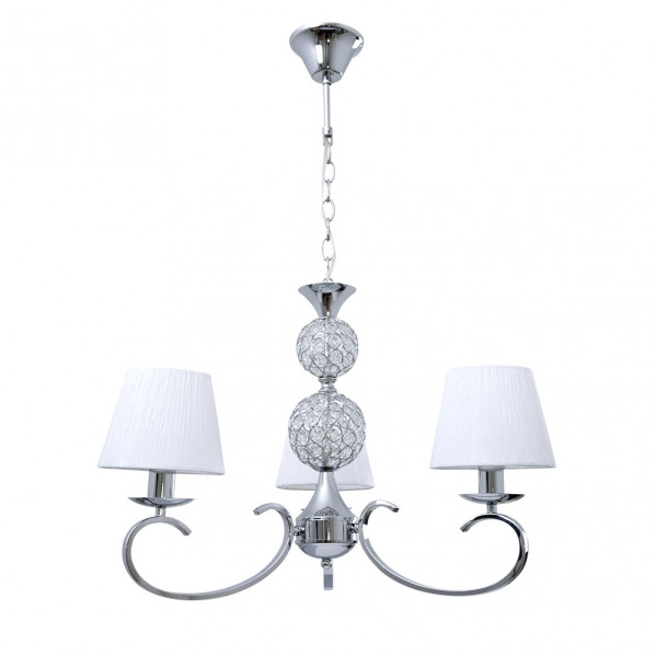 lampara OrdoÃ±ez 3xe14 Cromo Pantalla Blanca Regx60x60 Cm