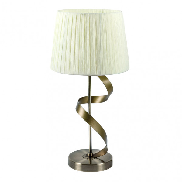 sobremesa Baeza 1xe27 Cuero Pantalla Beis 49x25x25 Cm