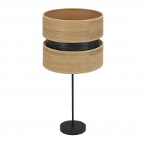 Sobremesa Alto Colet 1xe27 Negro/madera Clara 61x30x30 Cm