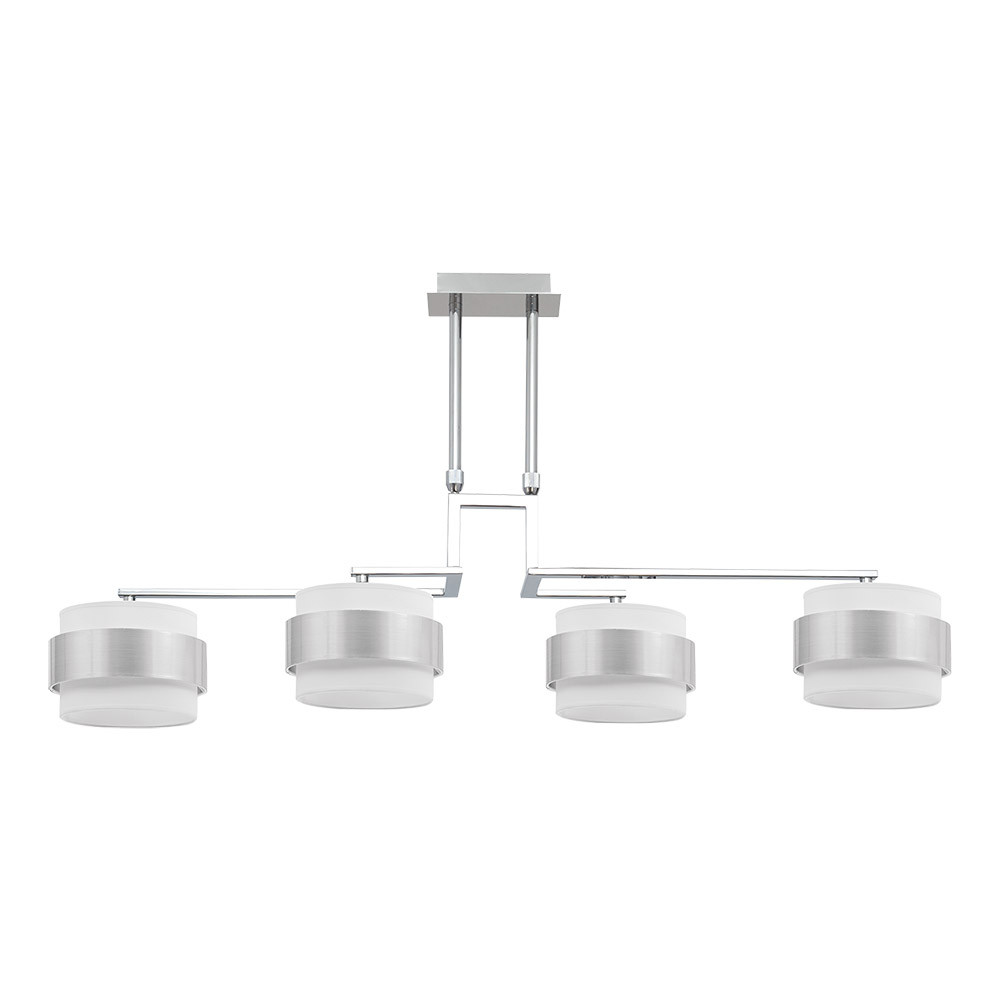 Lampara 4lp Bremen Cromo/blanco-plata 4xe14 Regx94x34 Cm