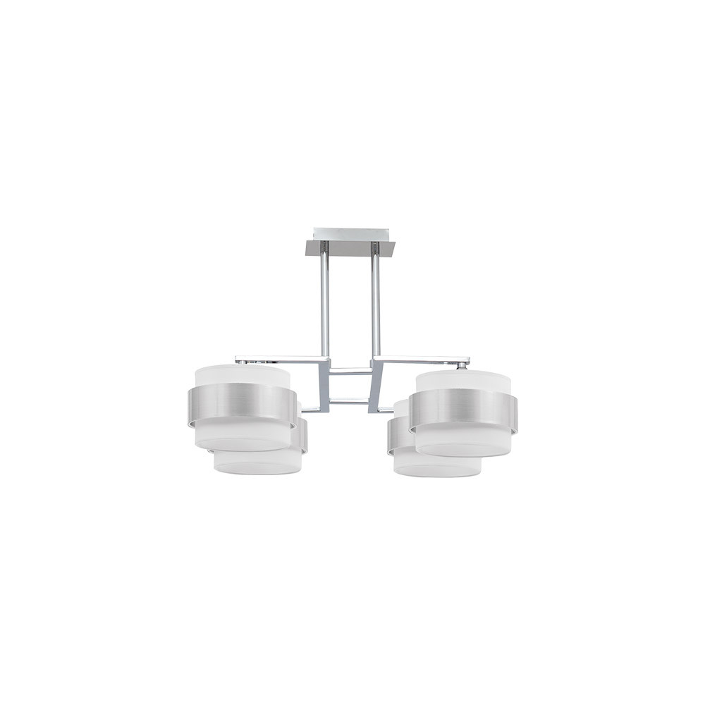 Lampara 4dh Bremen Cromo/blanco-plata 4xe14 Regx60x60 Cm