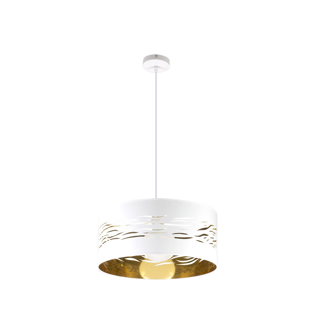 Colgante Niebla 1xe27 Blanco/blanco-oro Regx40x40 Cm