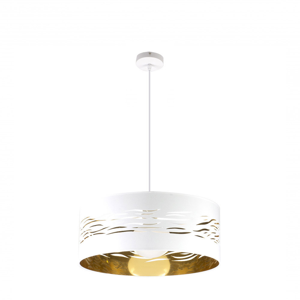 Colgante Niebla 1xe27 Blanco/blanco-oro Regx50x50 Cm