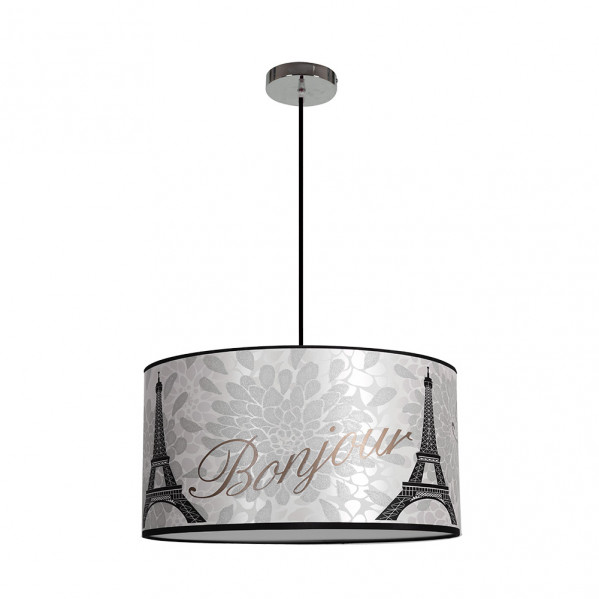 colgante Grande Eiffel Plata 1xe27 Regx45 D