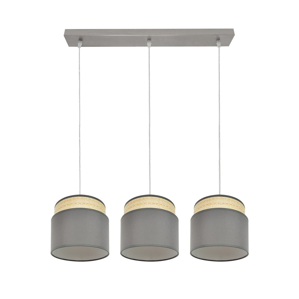 Regleta Kandy 3xe27 Natural/gris Regx68x19 Cm