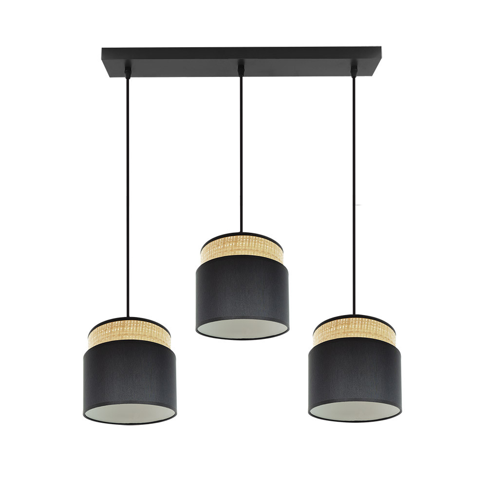 Regleta Kandy 3xe27 Natural/negro Regx68x19 Cm