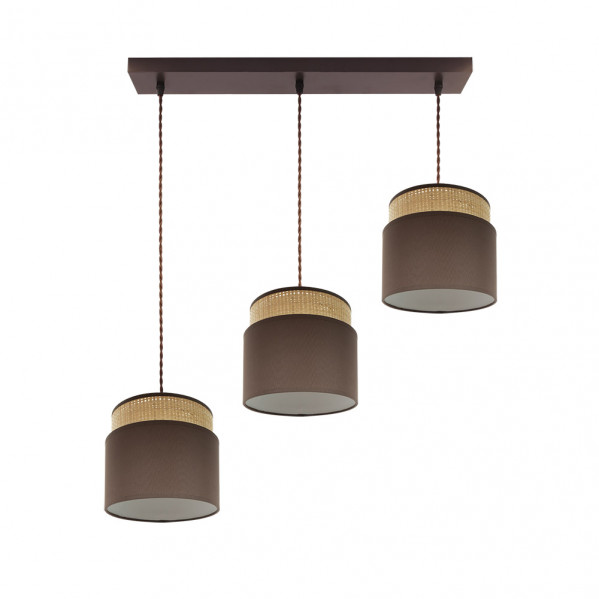 regleta Kandy 3xe27 Natural/marron Regx68x19 Cm