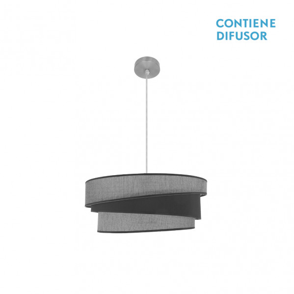 colgante Hara 2xe27 Niquel/gris Regx50x50 Cm