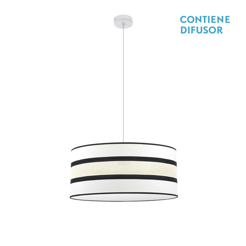Colgante Karla 2xe27 Blanco/beis Regx50x50 Cm