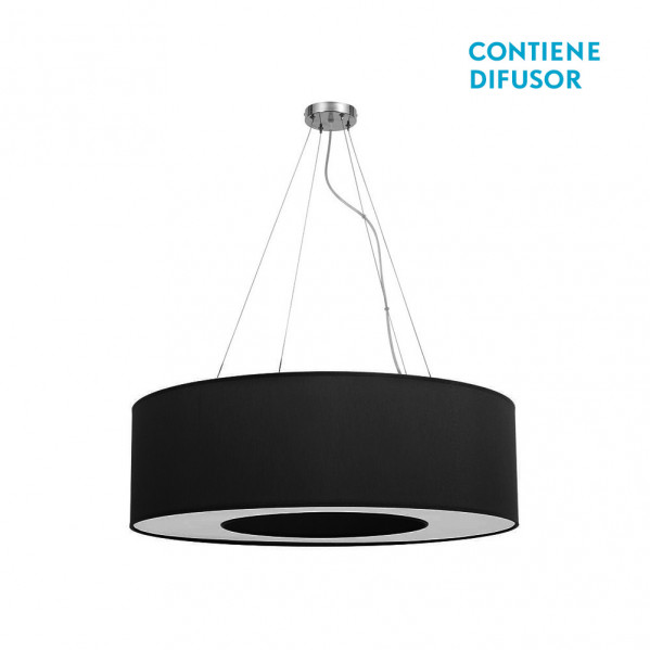 colgante Mediano Haiti 4xe27 Cromo/Negro Regx65x65 Cm