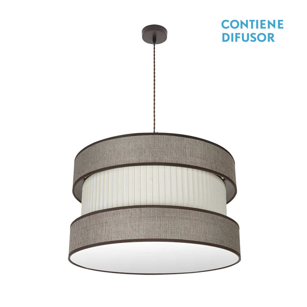 Colgante Home 3xe27 Marron/marron-beis Regx60x60 Cm