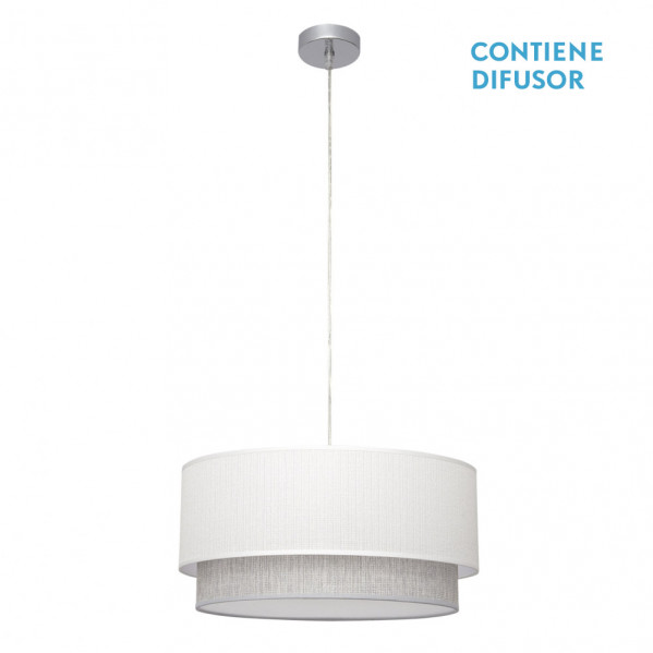colgante Kenya 3xe27 Blanco/gris Regx50x50 Cm