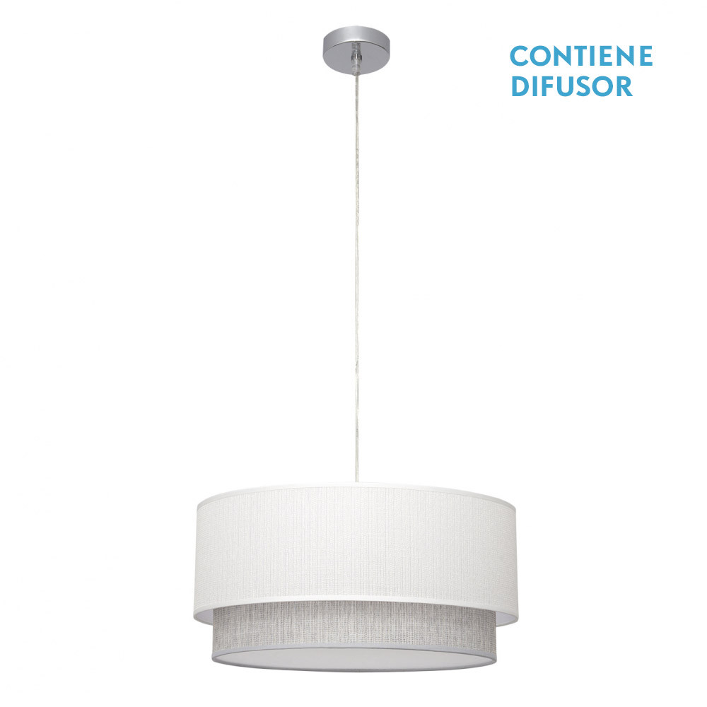 Colgante Kenya 3xe27 Blanco/gris Regx50x50 Cm