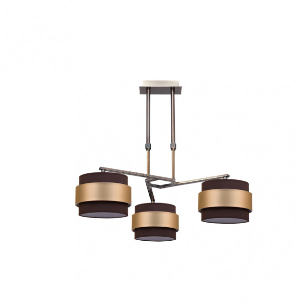 lampara Bremen Cuero/marron-oro 3xe14 Regx55x55 Cm