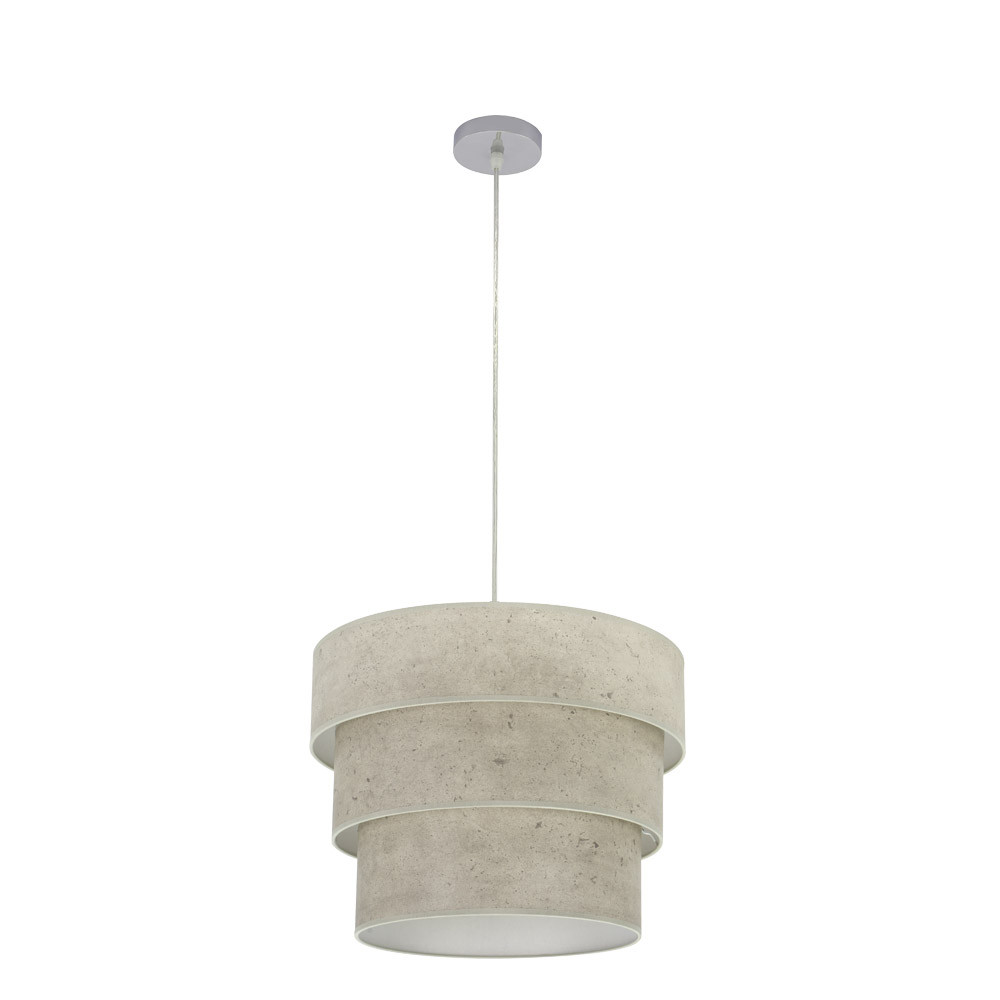 Colgante Triple Smile 1xe27 Cromo/cemento Gris Regx40x40 Cm