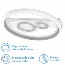 Plafon 80w Sucre 3000-4000-6500k Blanco/gris 7x51x51 Cm 7600lm Reg.intens. C.remoto C/memoria