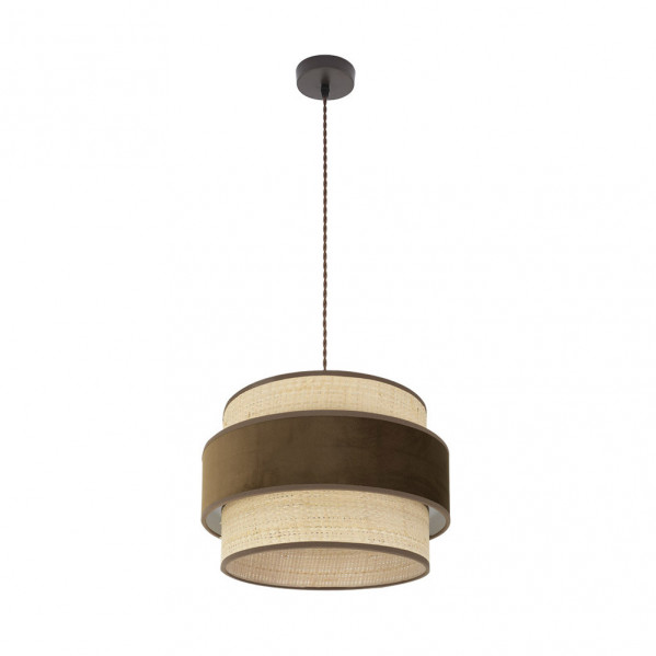 colgante Reyes 1xe27 Marron/natural-marron Regx40x40 Cm