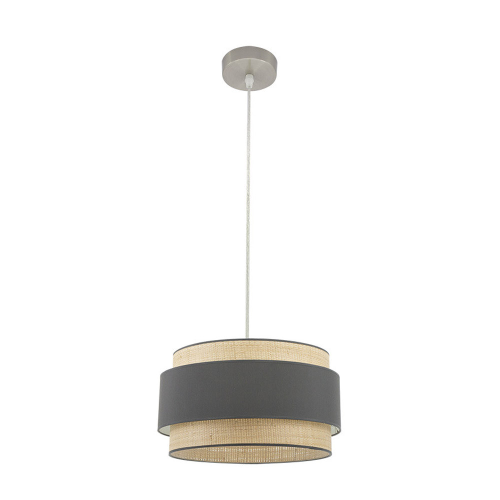 Colgante Kandy 1xe27 Natural/gris Regx40x40 Cm