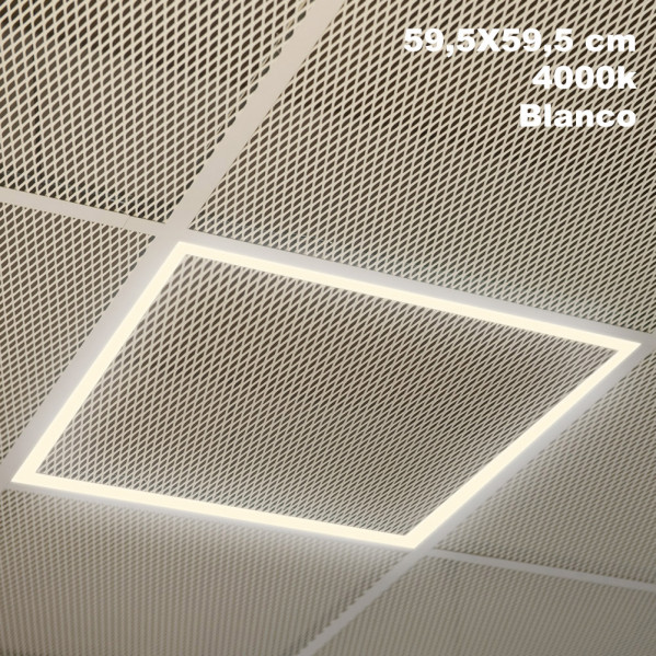 marco Panel Led 48w 4000k Lorenzo 1,5x59,5x59,5 Cm Aluminio 4400lm Corte 57,5x57,5 Cm