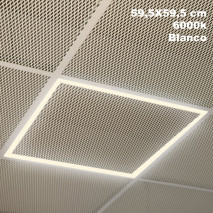 Marco Panel Led 48w 6000k Lorenzo 1,5x59,5x59,5 Cm Aluminio 4400lm Corte 57,5x57,5 Cm
