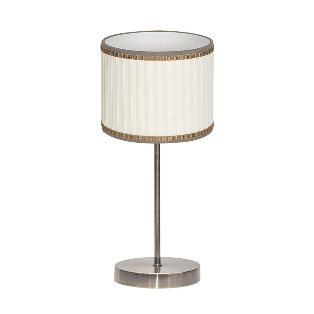 Sobremesa Soprano 1xe14 Cuero/beis 44x17x17 Cm