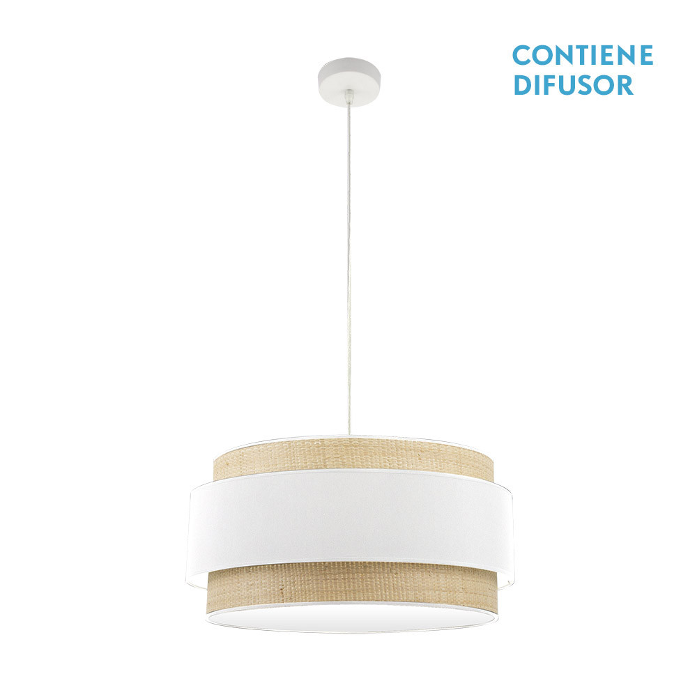 Colgante Kandy 3xe27 Natural/blanco Regx60x60 Cm