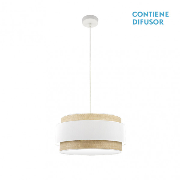 colgante Kandy 2xe27 Natural/blanco Regx50x50 Cm