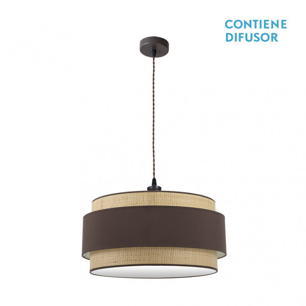 colgante Kandy 3xe27 Natural/marron Regx60x60 Cm