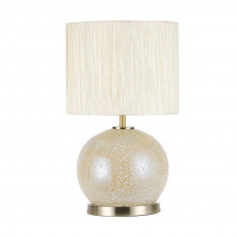 Sobremesa Cristal Secoya 1xe27+LED 5W 4000K 2 Encend.indep  50x30x30 Cm Mosaico Ambar/cuero  C/pant Beis 