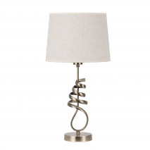 Sobremesa Encina 1xe27 Cuero C/pant Beige  57x30x30 Cm