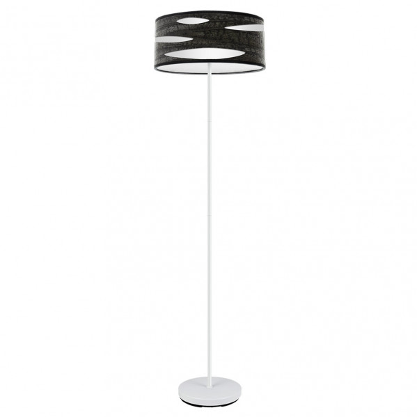 pie Salon Odra 1xe27 Blanco/madera Negra 165x40x40 Cm
