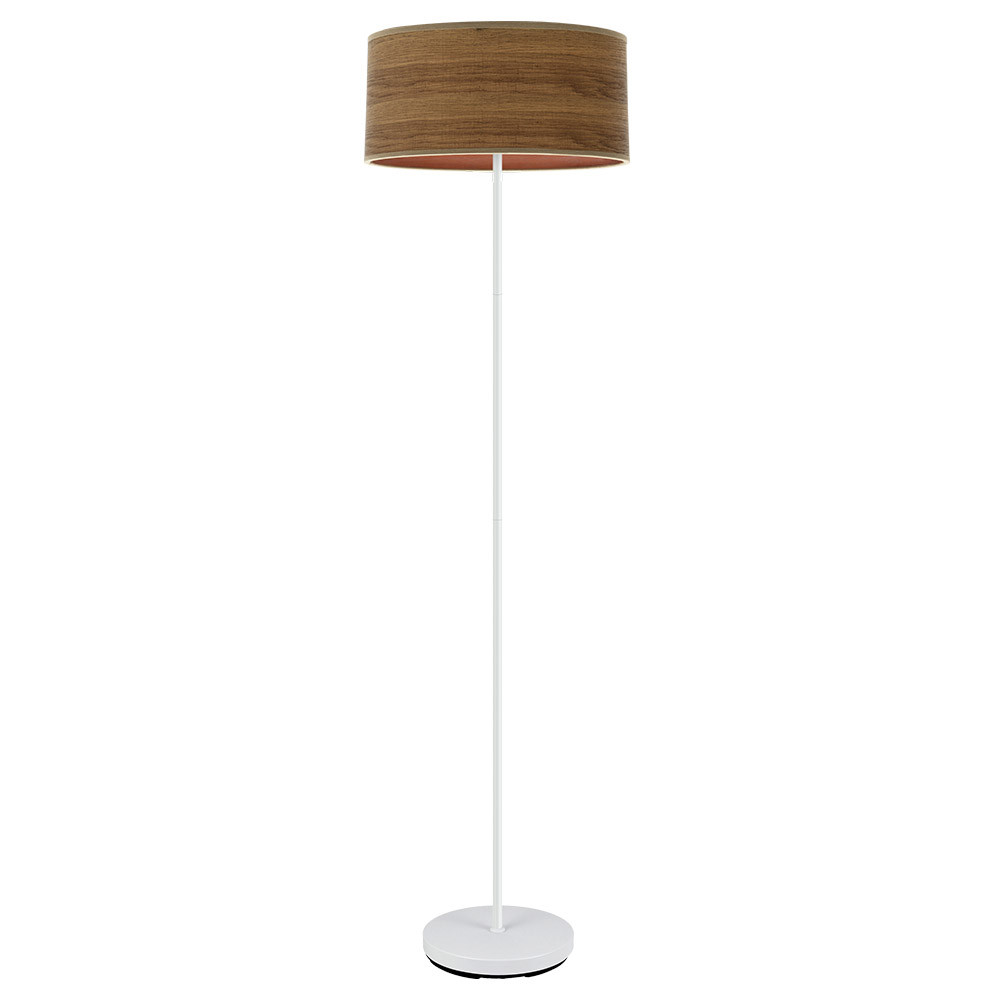 Pie Salon Jerte 1xe27 Blanco/madera Oscura 165x40x40 Cm