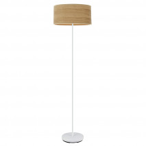 Pie Salon Jerte 1xe27  Blanco/madera Clara 165x40x40 Cm