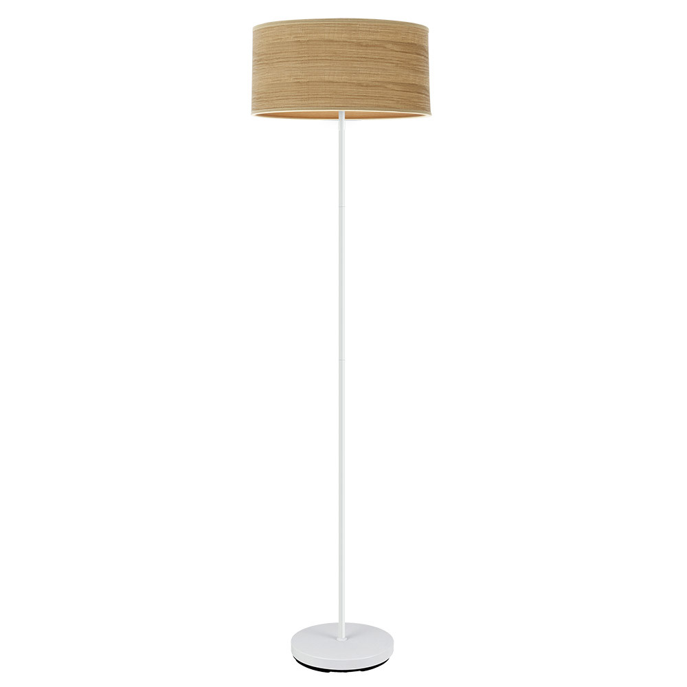 Pie Salon Jerte 1xe27 Blanco/madera Clara 165x40x40 Cm