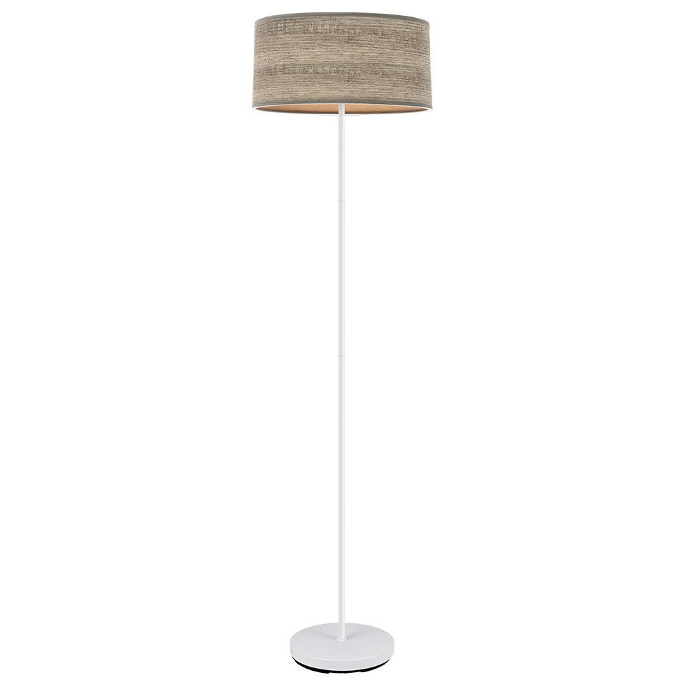 Pie Salon Jerte 1xe27 Blanco/madera Gris 165x40x40 Cm