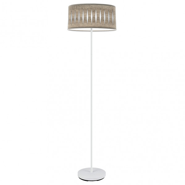 pie Salon Piron 1xe27 Blanco/madera Gris 165x40x40 Cm