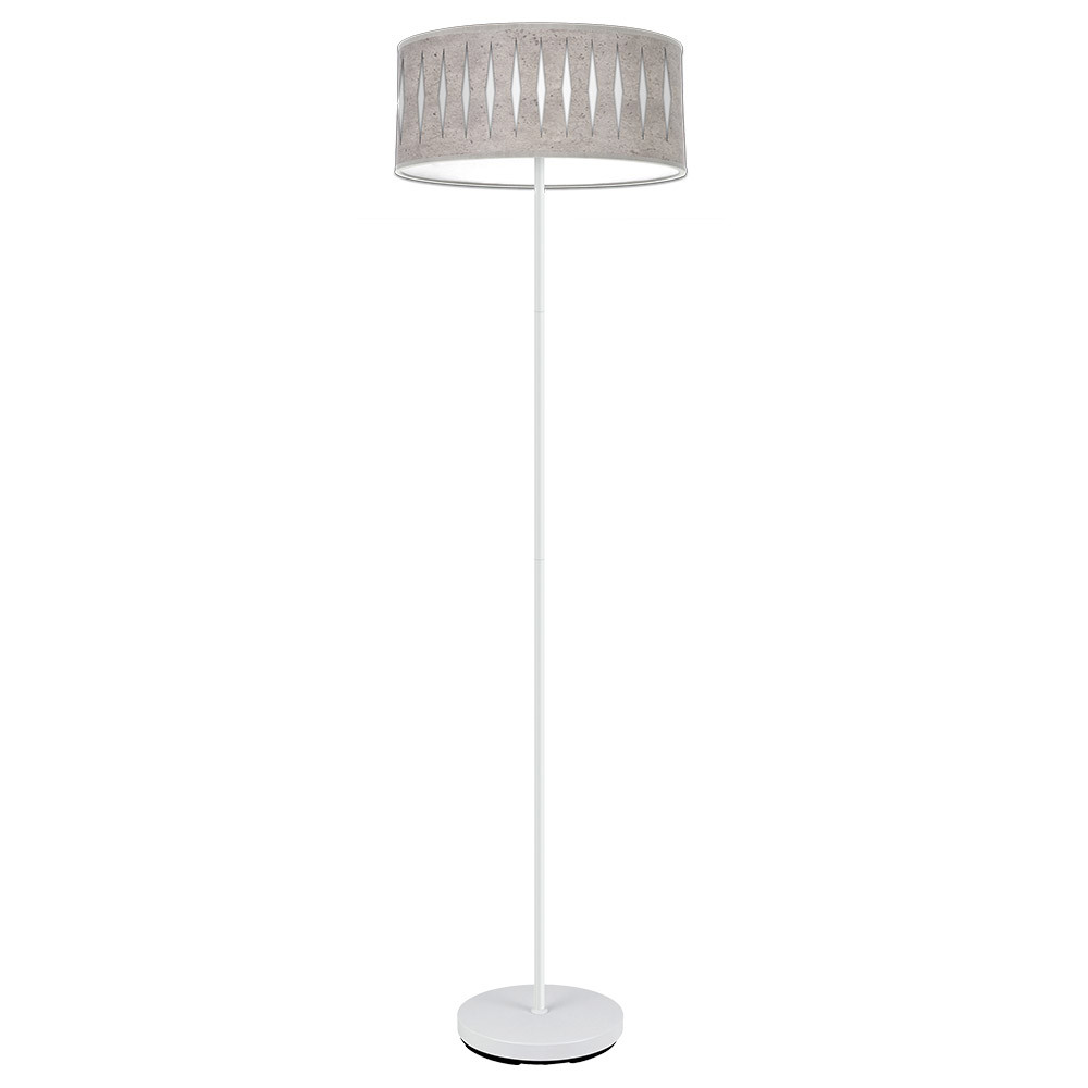 Pie Salon Piron 1xe27 Blanco/cemento Gris 165x40x40 Cm