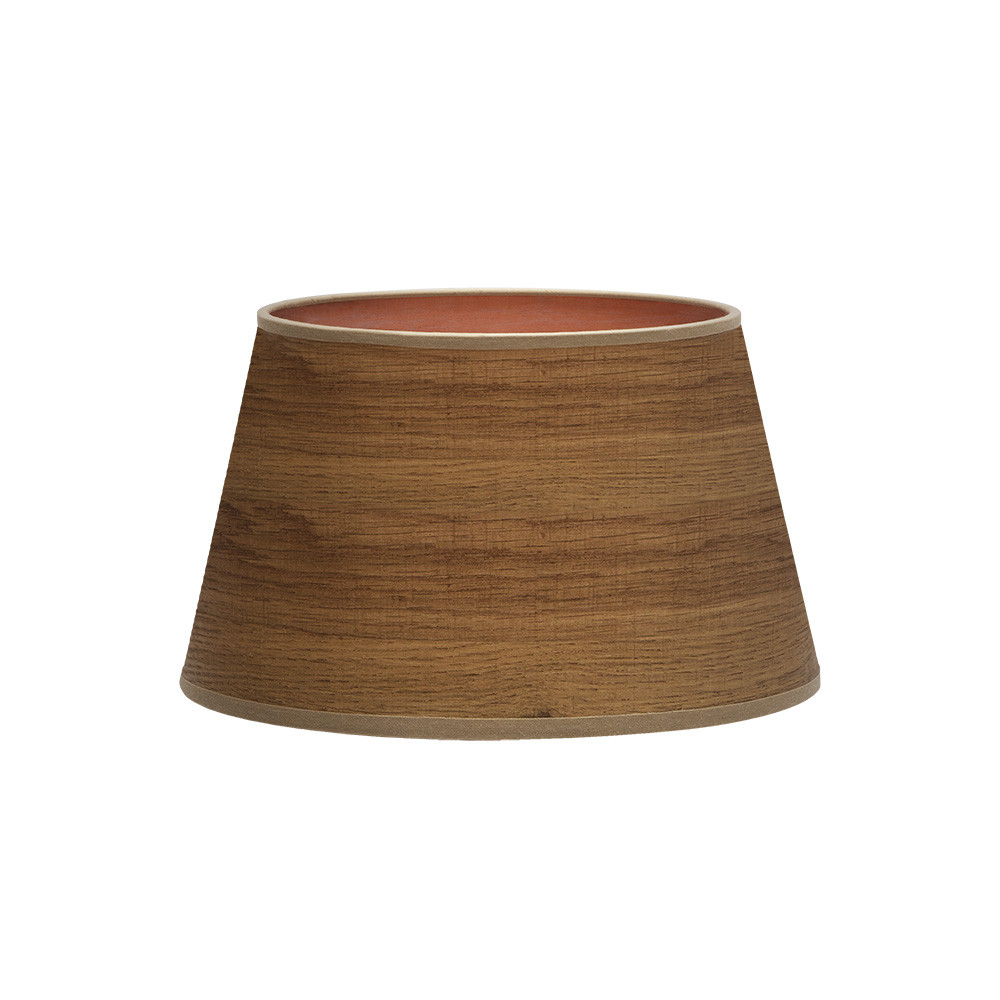 Pantalla Salma E27 Madera Oscura 35dx25dx20h Conica Abierta